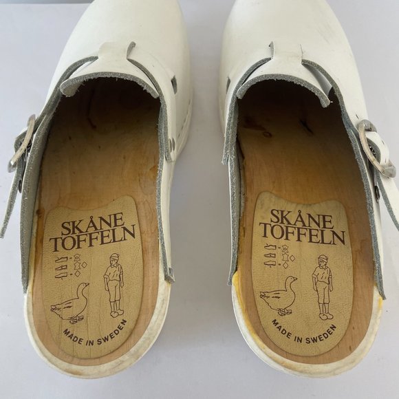 Skanetoffeln White Clogs Made in Sweden - Picture 4 of 6